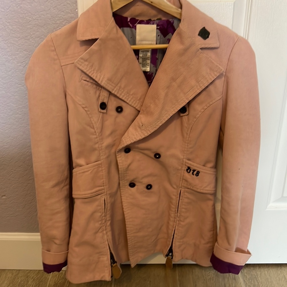 Diesel corduroy jacket.  Pink. Size Large